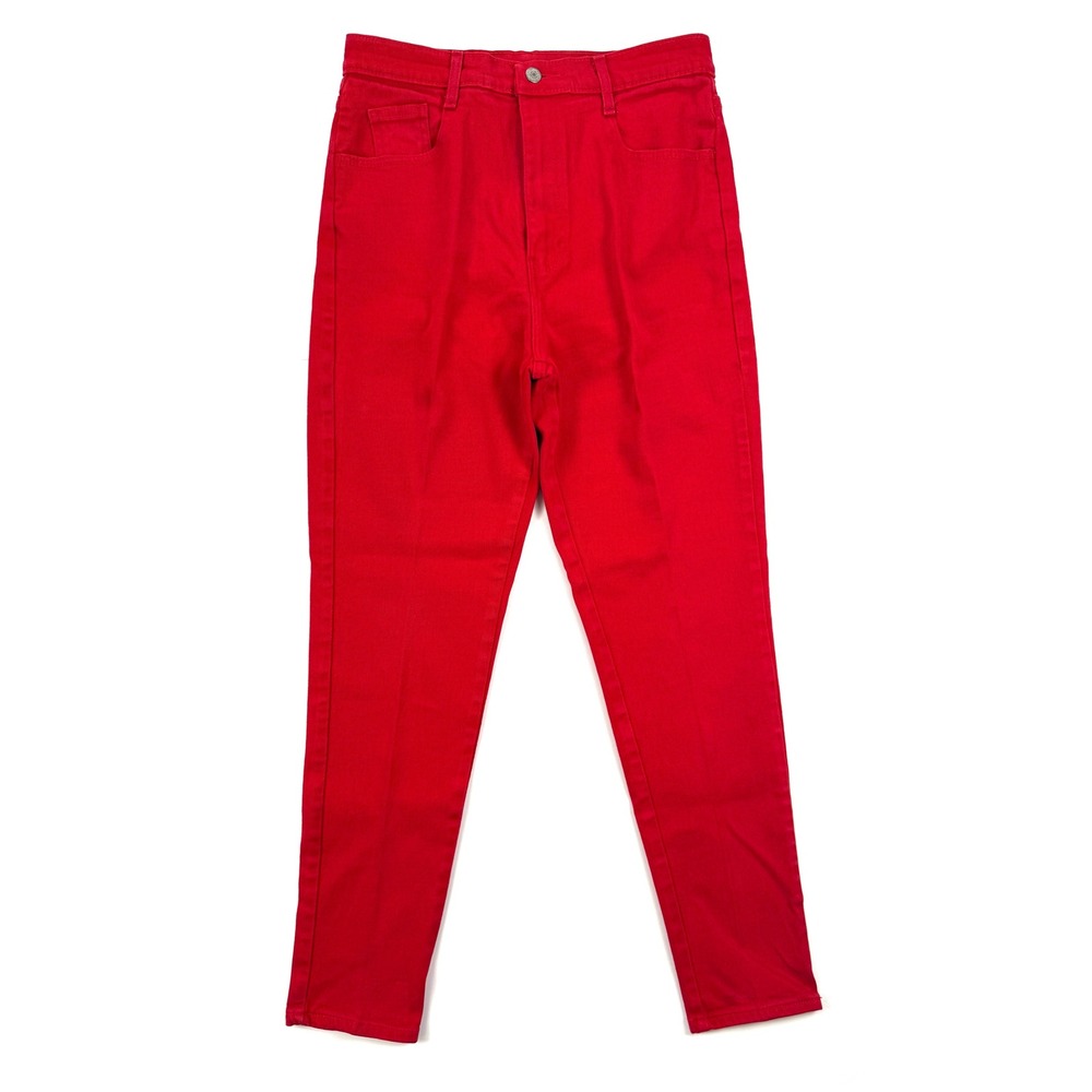 VINTAGE RARE 80's JORDACHE Cherry Red Denim Jeans Sz 14* (30x29) High Rise #1778